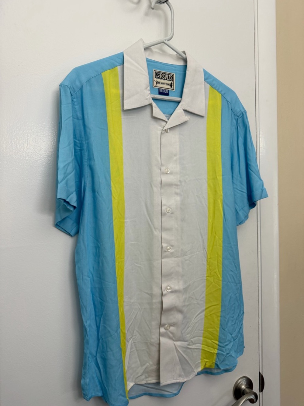 RSVLTS Men's Dare Mighty Things Kingpin Rockaway Bowling Shirt - Picture 3 of 8